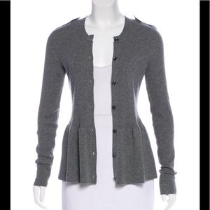 Burberry London Cashmere Peplum Cardigan Sweater